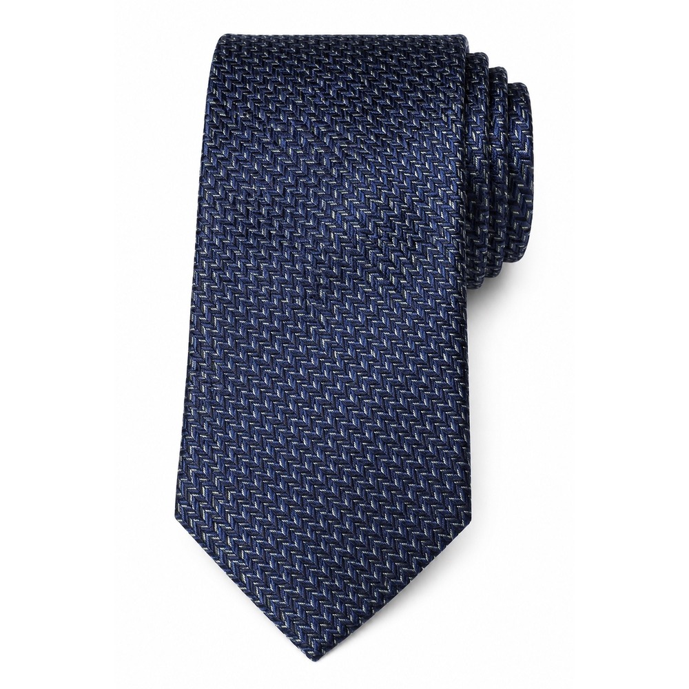 Jos A Bank Reserve Mens Navy Blue Geometric Silk Necktie Textured Formal Tie